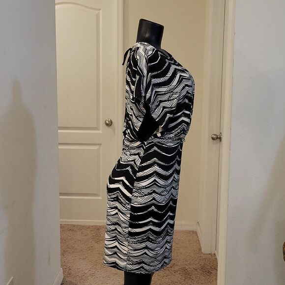 ENFOCUS STUDIO CAP SLEEVE ROUNDNECK ABOVE THE KNEE LENGTH WOMEN"S DRESS - Picture 4 of 14